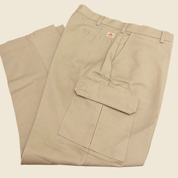 Red Kap Industrial Cargo Pants Brand New Size 40x30 Khaki Pockets Work Uniform - Picture 1 of 5